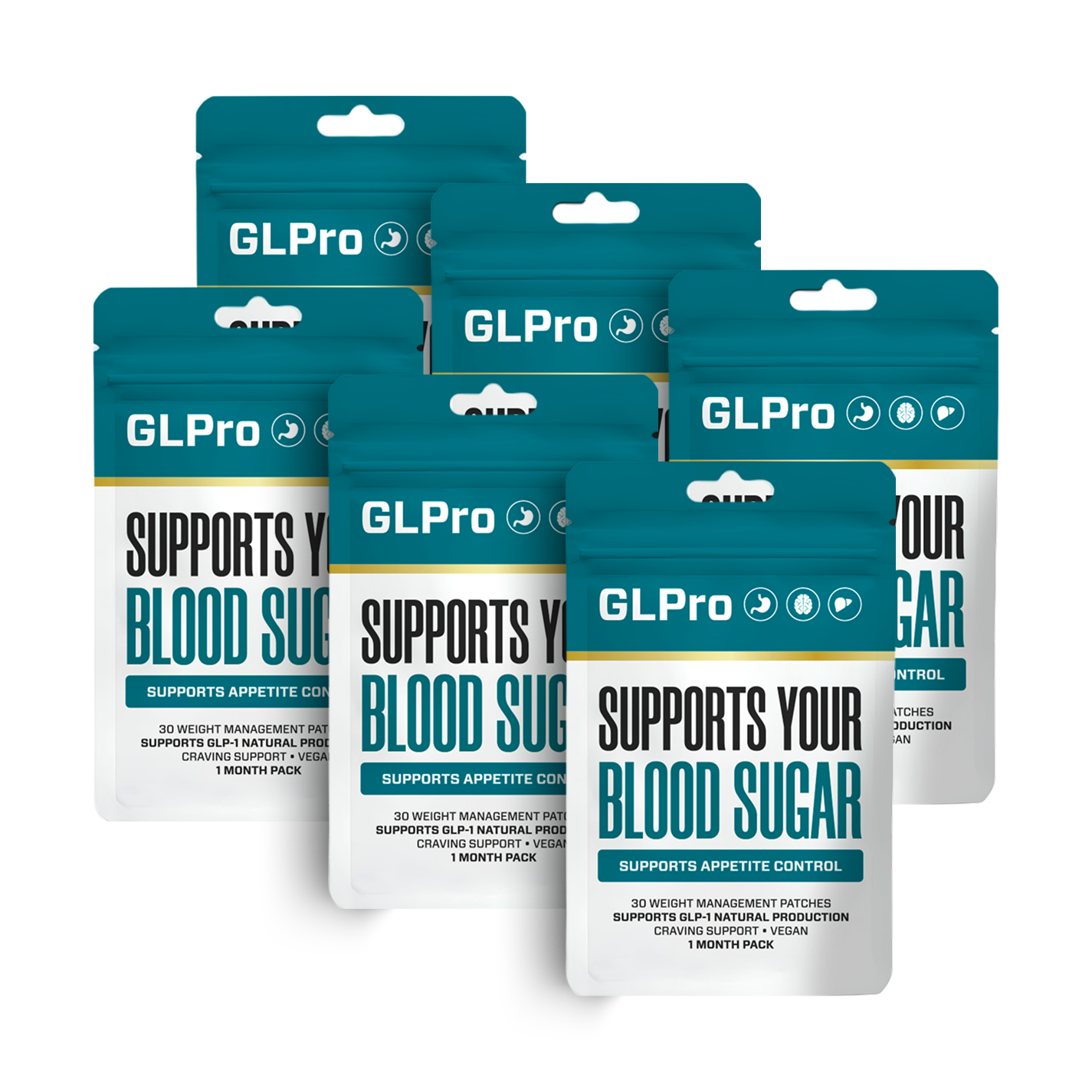 GLPro Patch six bottle 6 pack 180 days
